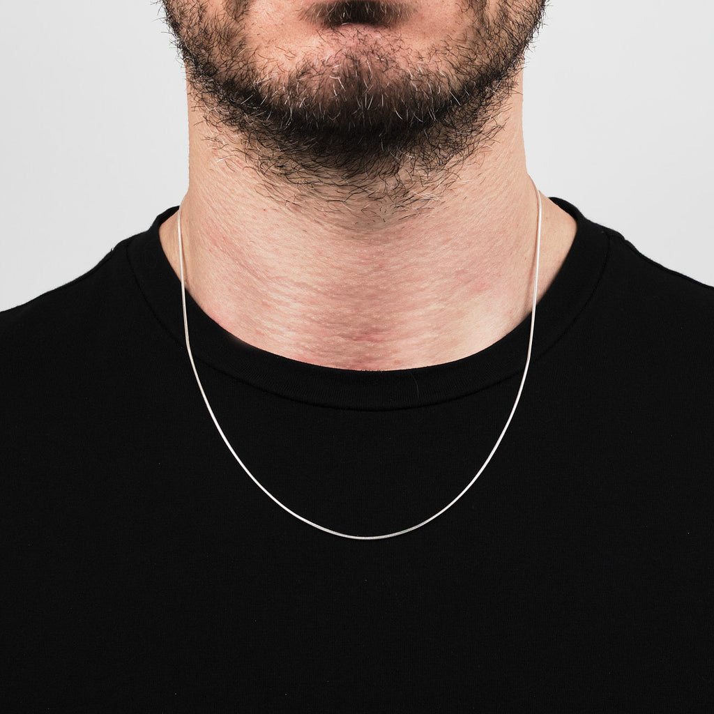 Men's Italian Silver Snake Chain Necklace 1.3mm treasurebayb2b