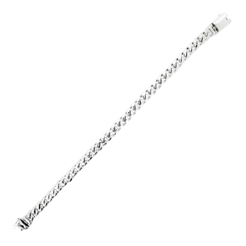 Mens Solid 925 Sterling Silver Chain Bracelet | 8.3mm Width Thick Cuban Curb Chain for Men treasurebayb2b