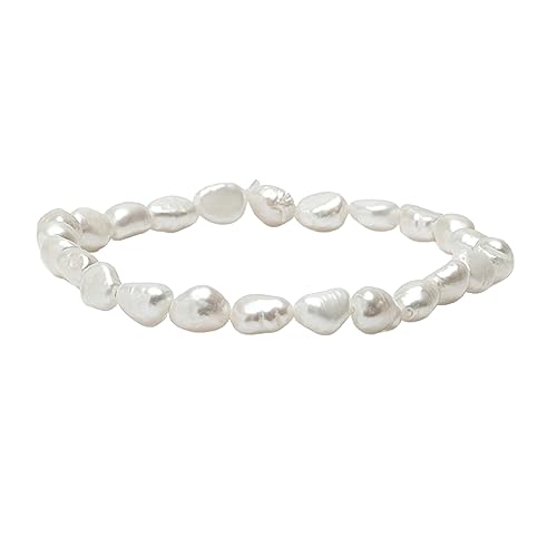 Handmade Womens 4-5mm Freshwater Pearl Bracelet | White Real Pearl Beaded Bracelet for Ladies and Girls - Adjustable 5cm Gold Filled Extender treasurebayb2b