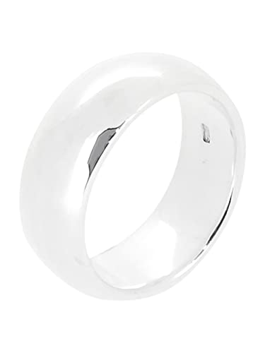 5/6/7/8mm Band Plain Silver Ring, Court Shape High Polished Sterling Silver Wedding Engagement Ring for Men Women treasurebayb2b