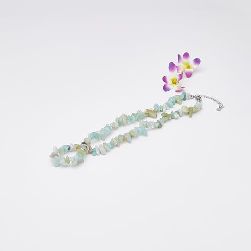 Handmade Womens Girls Beaded Gemstone Chips Choker Necklace - Natural Gemstones Healing Crystal Jewellery for Women Girls treasurebayb2b