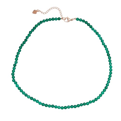Handmade Womens Girls Beaded Necklace Choker - 4mm Beads Natural Gemstones Healing Crystal Jewellery Choker Necklace treasurebayb2b