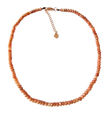 Handmade Womens Girls Beaded Necklace Choker - 4mm Beads Natural Gemstones Healing Crystal Jewellery Necklace treasurebayb2b