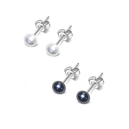 Women's Small Pearl Stud Earrings Stunning 5mm Freshwater Pearl Stud Earrings With 925 Silver treasurebayb2b
