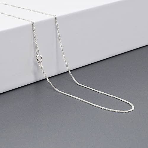 Women's Men's Silver Chain Necklace 925 Sterling Silver 2mm Curb Cuban Trace Chain Length 16" 18" 19" 20" 21" 22" 24" 40/45/48/50/52/55/60 Cm treasurebayb2b
