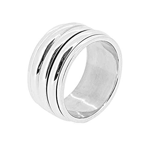 11MM Chunky Triple Bands Spinning 925 sterling Silver ring for women and Girls L, M, N, P treasurebayb2b