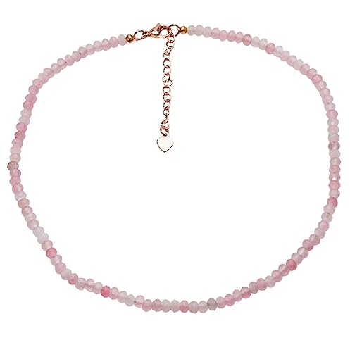 Handmade Womens Girls Beaded Necklace Choker - 4mm Beads Natural Gemstones Healing Crystal Jewellery Necklace treasurebayb2b