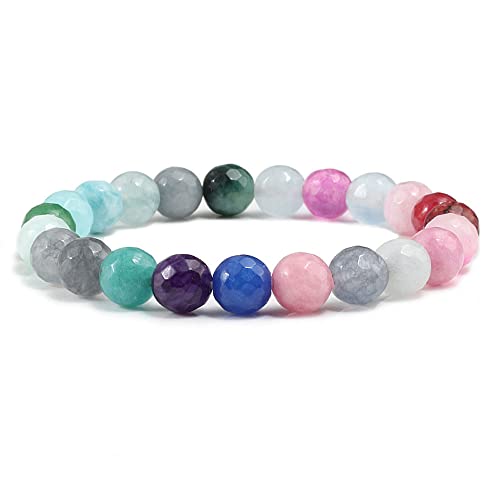 Handmade Womens Mens 8mm Gemstone Bracelet | Stress and Anxiety Power Bead Healing Crystal Gemstone Bracelet Amethyst, Rose quartz, Blue Agate, Tiger’s Eye, Turquoise treasurebayb2b