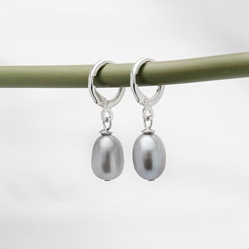 Women's Pearl Jewellery Set - 925 Silver AA Grade 8-9mm Pearl Necklace Dangle Drop Earrings for Women Ladies Girls Bridal Jewellery treasurebayb2b