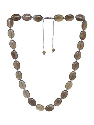 Handmade Natural Grey Agate Gemstone Beaded Necklace for Womens and Girls treasurebayb2b