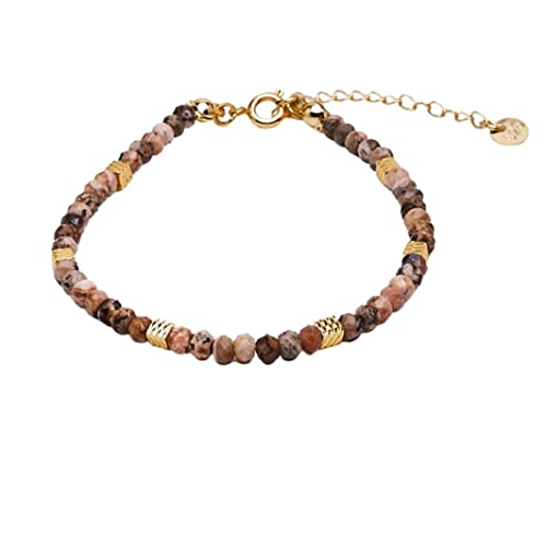 Handmade Womens Girls Delicate Natural Gemstone Bracelet | Stress Anxiety Power Bead Healing Crystal Gemstone Pearl Bracelet - Adjustable Size treasurebayb2b