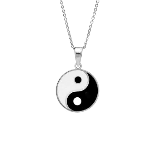 Beautiful Small 925 Sterling Silver Yin Yang Pendant Necklace on Chain treasurebayb2b