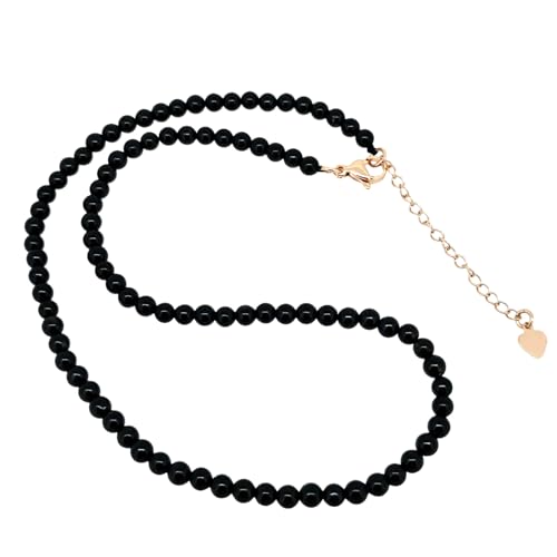 Handmade Womens Girls Beaded Necklace Choker - 4mm Beads Natural Gemstones Healing Crystal Jewellery Choker Necklace treasurebayb2b