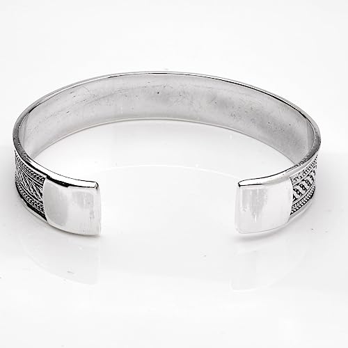 Men's Silver Bracelet Bangle - Solid Silver Celtic Knot Cuff Bangle Bracelet for Men and Women Adjustable Size treasurebayb2b