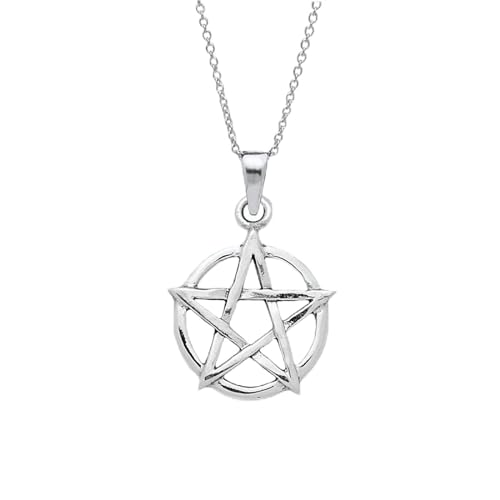 Men's Silver Pentagram Star Pendant | Classic 925 Sterling Silver Pendant Necklace for Men and Women treasurebayb2b