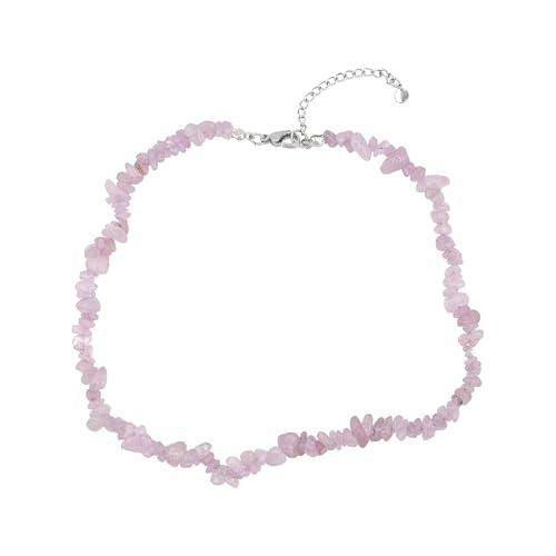 Handmade Womens Girls Beaded Gemstone Chips Choker Necklace - Natural Gemstones Healing Crystal Jewellery for Women Girls treasurebayb2b