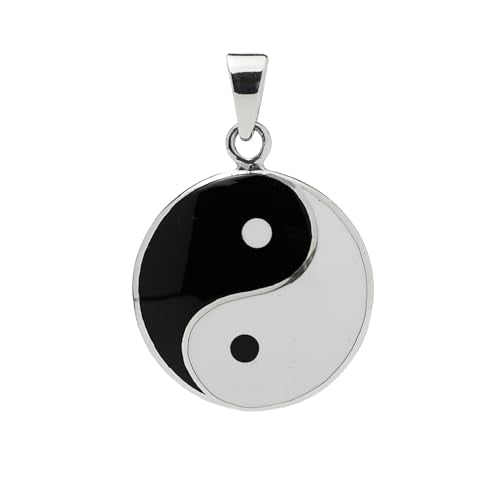 Yin Yang Pendant | Large 925 Sterling Silver Yin Yang Pendant Necklace for Women Men treasurebayb2b