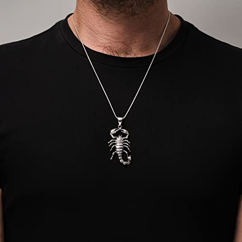 Men's Silver Pendant | 925 Sterling Silver Scorpion Pendant Large Pendant Necklace for Men treasurebayb2b