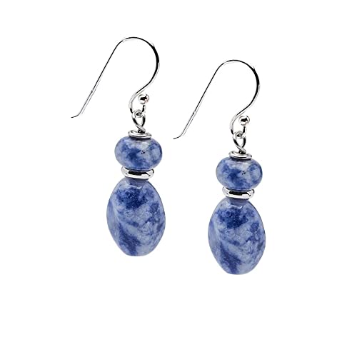 Handmade Women's Natural Gemstone and Sterling Silver Dangle Drop Earrings | Gift Ideas for Women, Girls treasurebayb2b