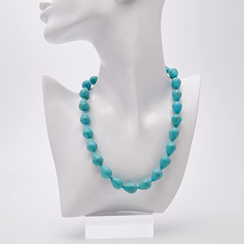 Handmade Teardrop Blue Turquoise Gemstone Necklace For Women treasurebayb2b