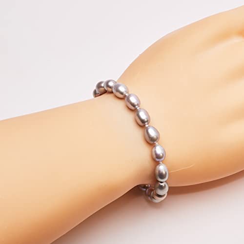 FAB Elegant 7-8mm Rice Shape Freshwater Pearl Bracelet for Women treasurebayb2b
