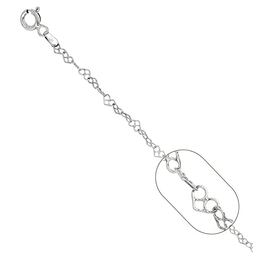 Womens Silver Necklace 925 Silver 3mm Heart Links Chain Necklace Choker Layer Stack Necklace Length 16" 18" 19" 20" 21" 22" 24" in treasurebayb2b