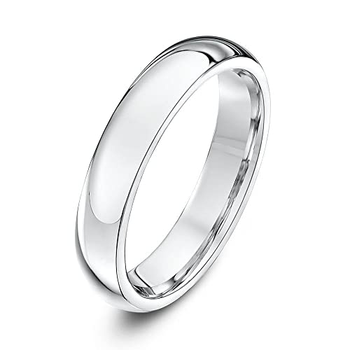 Mens Womens Ring 925 Sterling Silver 5mm Band Court Comfort Wedding Band/Ring, Plain Silver Ring For Men and Women Size L, N, M P, R treasurebayb2b
