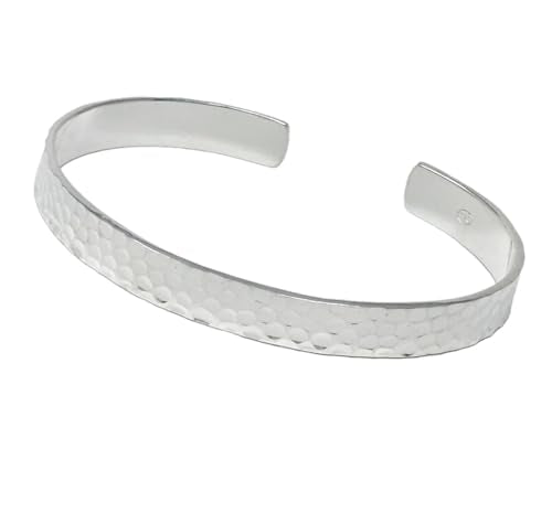 Hammered Silver Bangle Bracelet for Women 6mm Sterling Silver Open Cuff Bangle Bracelet Gift For Her treasurebayb2b