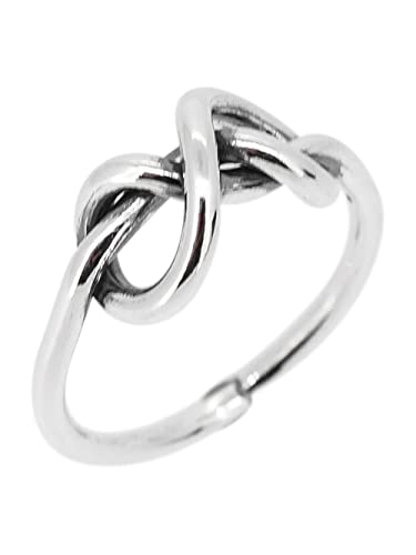 Womens Plain 925 Sterling Silver Ring, Womens Love Knot Ring for Girls Teen treasurebayb2b