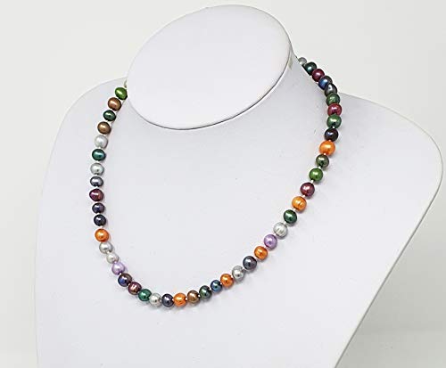 Multi-Colour 8-9mm Freshwater Pearl Necklace Length 45cm Plus 5cm Chain Extender treasurebayb2b