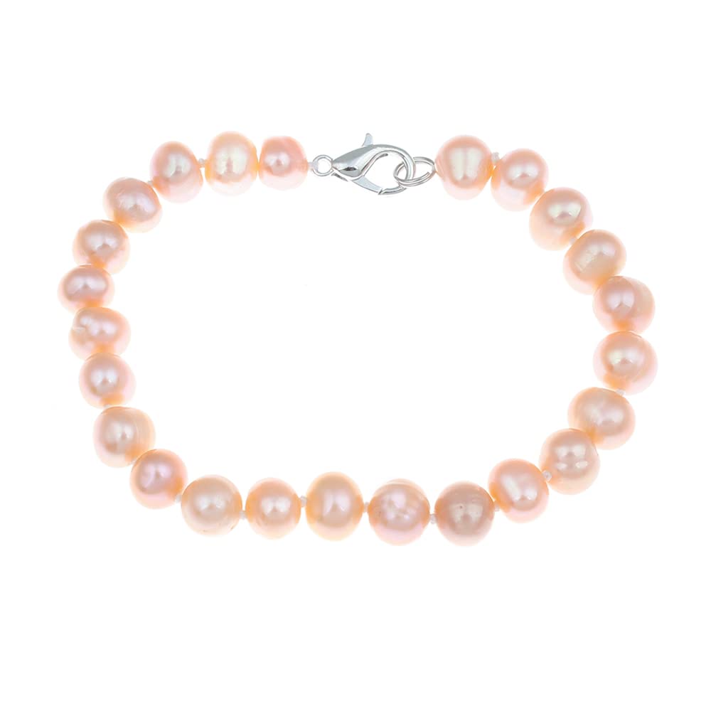 Stunning 7-8mm Freshwater Pearl Bracelet 18.5cm | Women's Pearl Bracelet treasurebayb2b