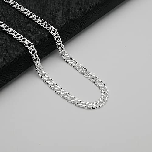 Italian Silver Chain for men and Women 5.5mm Rombo Solid 925 Sterling Silver Chain in 40cm 45cm 48cm 50cm 52cm 55cm and 60cm treasurebayb2b