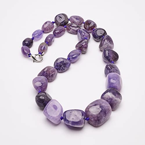 Chunky Natural Gemstone Beaded Necklace for Women, Women's Handmade Necklace treasurebayb2b