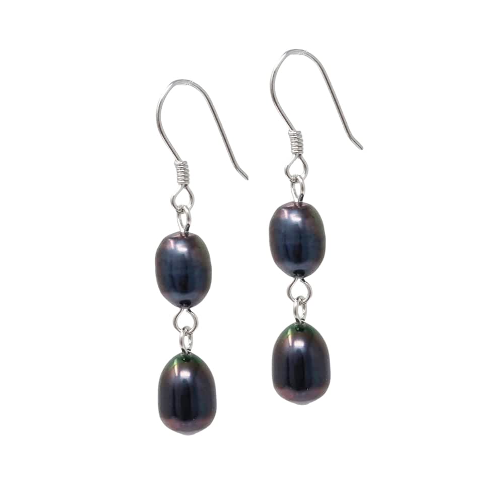 FAB 8-9mm Natural Freshwater Pearl Dangle Drop Earrings for Women Girls Made with 925 Silver Hook treasurebayb2b