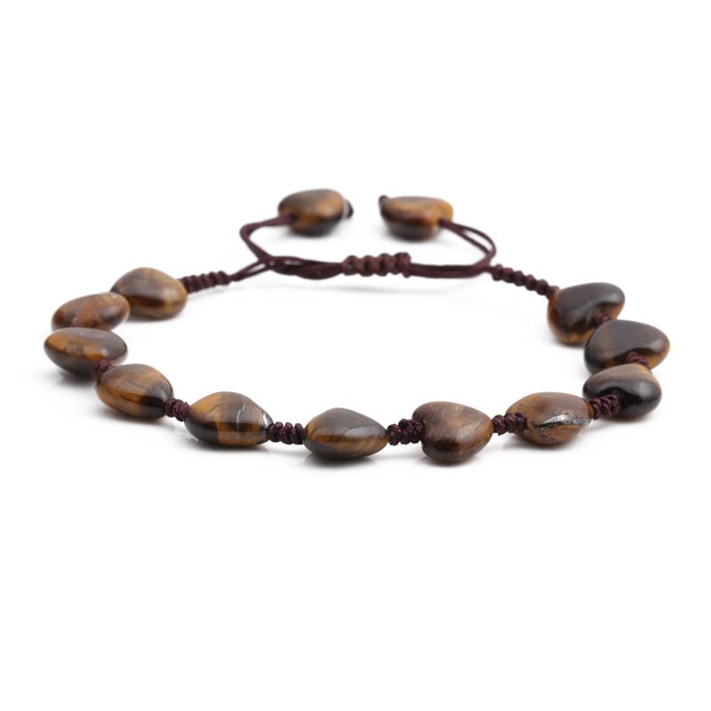 Women's Bracelet Handmade Natural Gemtone Beaded Bracelet Adjustable - Love Heart Gemstone Beaded Bracelet treasurebayb2b
