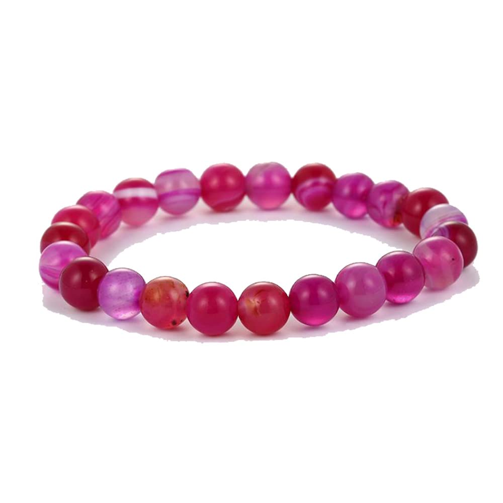 Handmade Womens Mens 8mm Gemstone Bracelet | Stress and Anxiety Power Bead Healing Crystal Gemstone Bracelet Amethyst, Rose quartz, Blue Agate, Tiger’s Eye, Turquoise treasurebayb2b