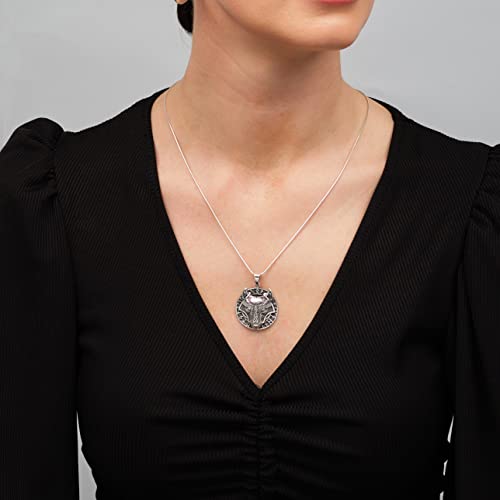 Men's Womens 925 Silver Odin's Wolf Viking Pendant with Chain Necklace treasurebayb2b