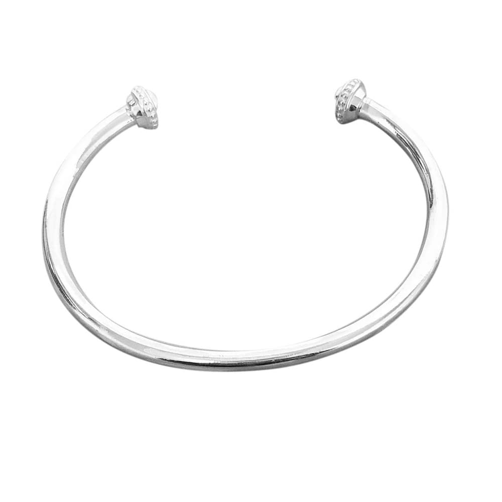 Silver Bracelet for Women Men 925 Sterling Silver Solid Open Torque Bangle treasurebayb2b