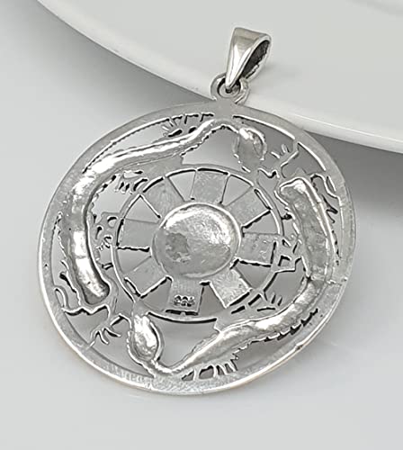 Mens Women's Yin and Yang Flying Dragon Pendant Necklace treasurebayb2b
