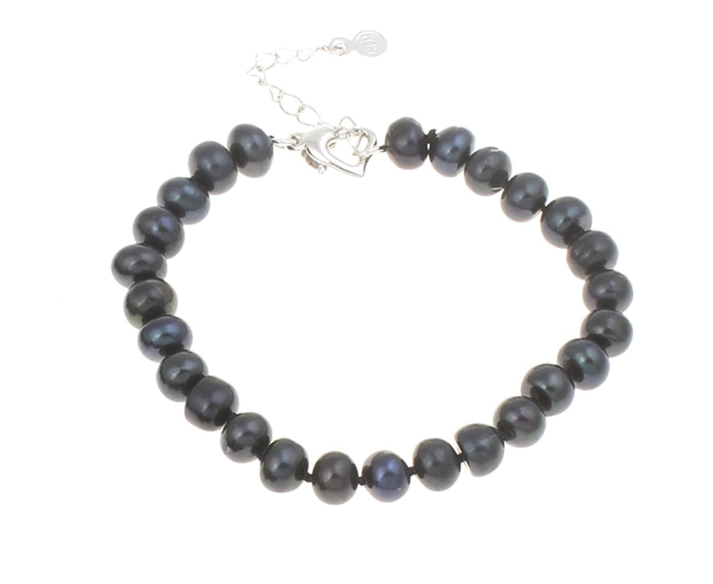 Pearl Bracelet for Women and Girls | Handmade 7-8mm Freshwater Pearl Bracelet | White Grey Multicolour Pearl Beaded Bracelet for Ladies and Girls - Adjustable 5cm treasurebayb2b