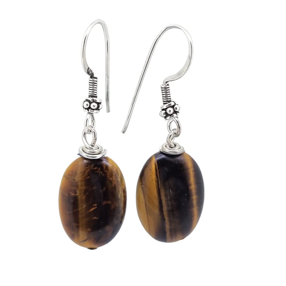 Handmade Natural Gemstone Dangle Drop Earrings for Women and Girls Made with Sterling Silver treasurebayb2b