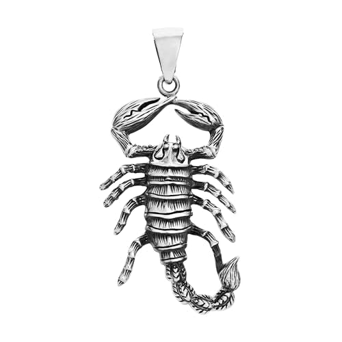 Men's Silver Pendant | 925 Sterling Silver Scorpion Pendant Large Pendant Necklace for Men treasurebayb2b