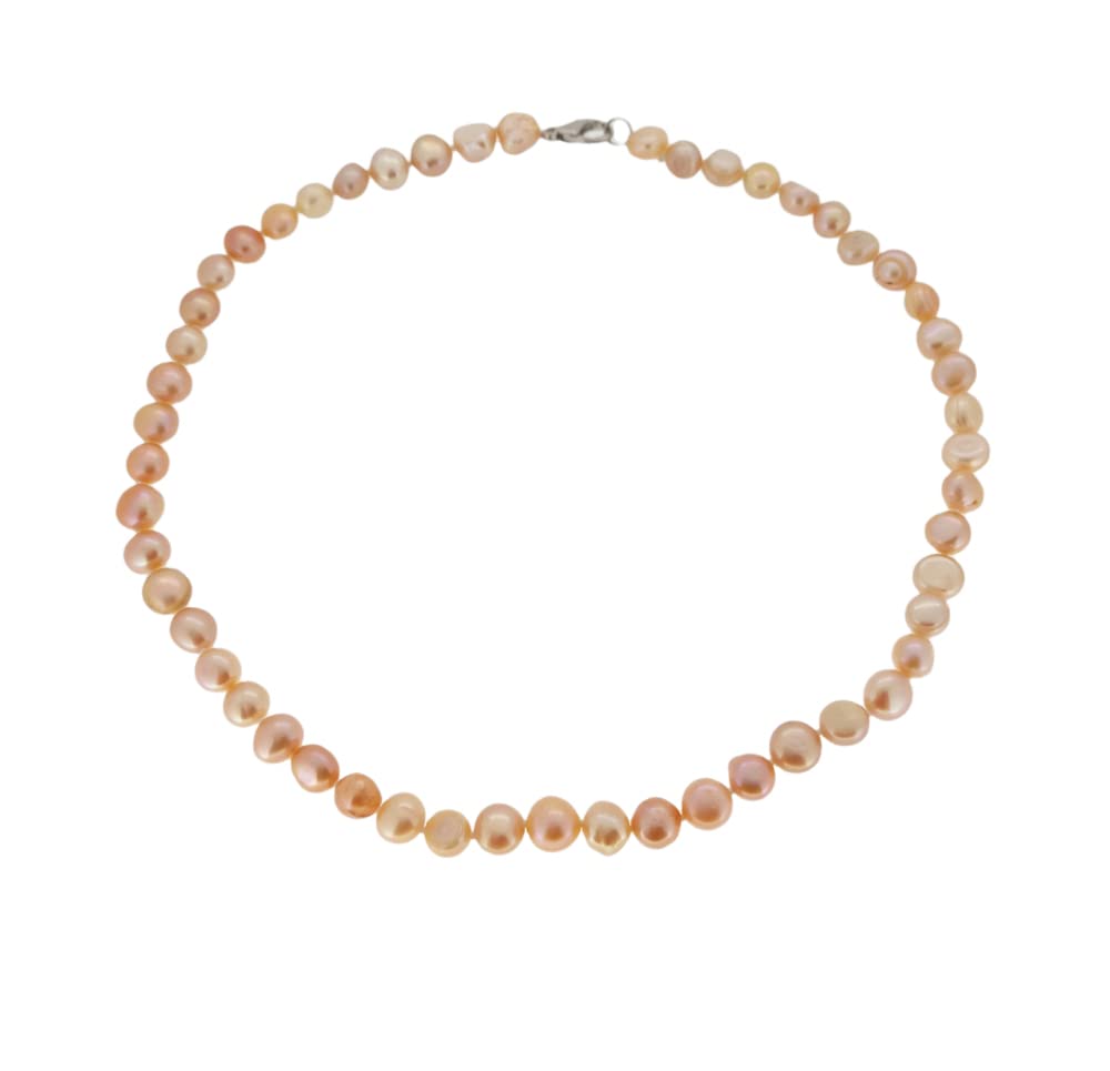 Elegant Womens Pearl Necklace 8-9mm Baroque Freshwater Pearl Necklace for Ladies Girls: White, Pink, Grey, Black, Green, Deep Red treasurebayb2b
