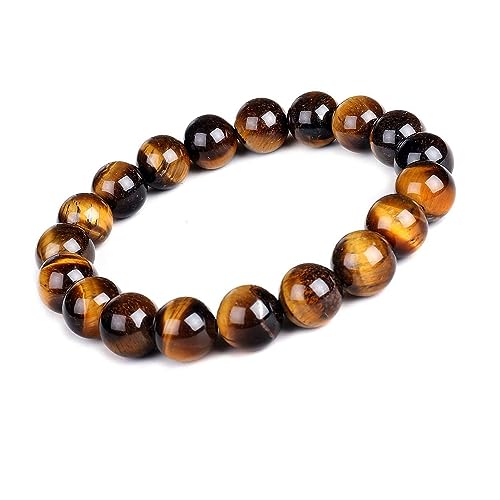 Handmade Womens Mens 10mm Natural Gemstone Bracelet | Stress and Anxiety Power Bead Healing Crystal Gemstone Bracelet treasurebayb2b