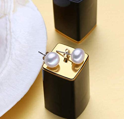 Women's Pearl Jewellery Set Classic AA Grade 8-9mm Freshwater Pearl Necklace and Earrings Jewellery Set For Women Ladies and Girls Colour: White Grey Pink Black White treasurebayb2b