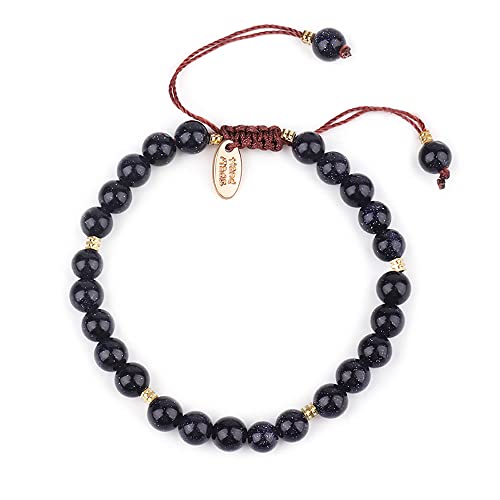 Womens Girls Handmade 6mm Natural Gemstone Bracelet For Small Wrist Adjustable from 16cm to 18cm treasurebayb2b