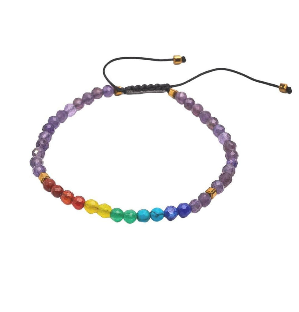 Handmade Women's Natural Gemstone Beaded Bracelet Adjustable | Chakra Stress Anxiety Power Bead Healing Crystal Gemstone Bracelet treasurebayb2b