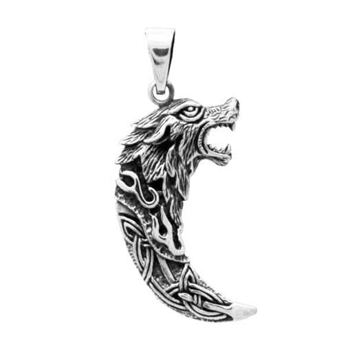 925 Silver Wolf Tooth Pendant for Men - Biker Pagan Celtic Viking Norse Werewolf Silver Pendant for Men treasurebayb2b