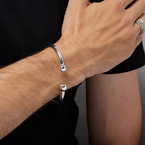 Man Men's Solid 925 Sterling Silver Torque Bangle Bracelet 29.2GRS Silver Bangle For Men treasurebayb2b