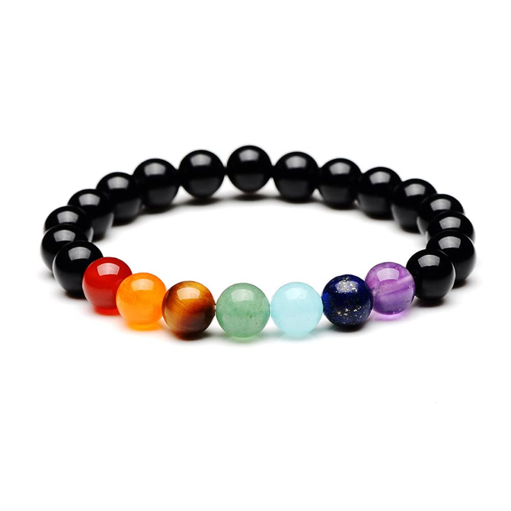 Handmade Womens Mens 8mm Gemstone Bracelet | Stress and Anxiety Power Bead Healing Crystal Gemstone Bracelet Amethyst, Rose quartz, Blue Agate, Tiger’s Eye, Turquoise treasurebayb2b